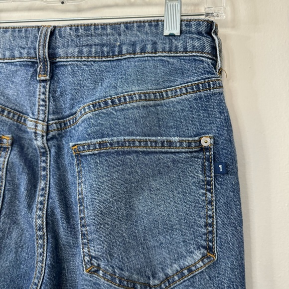 Anthropologie Pilcro The Vintage Straight Raw Hem Distressed Jeans Dark Wash 27 - Picture 12 of 16